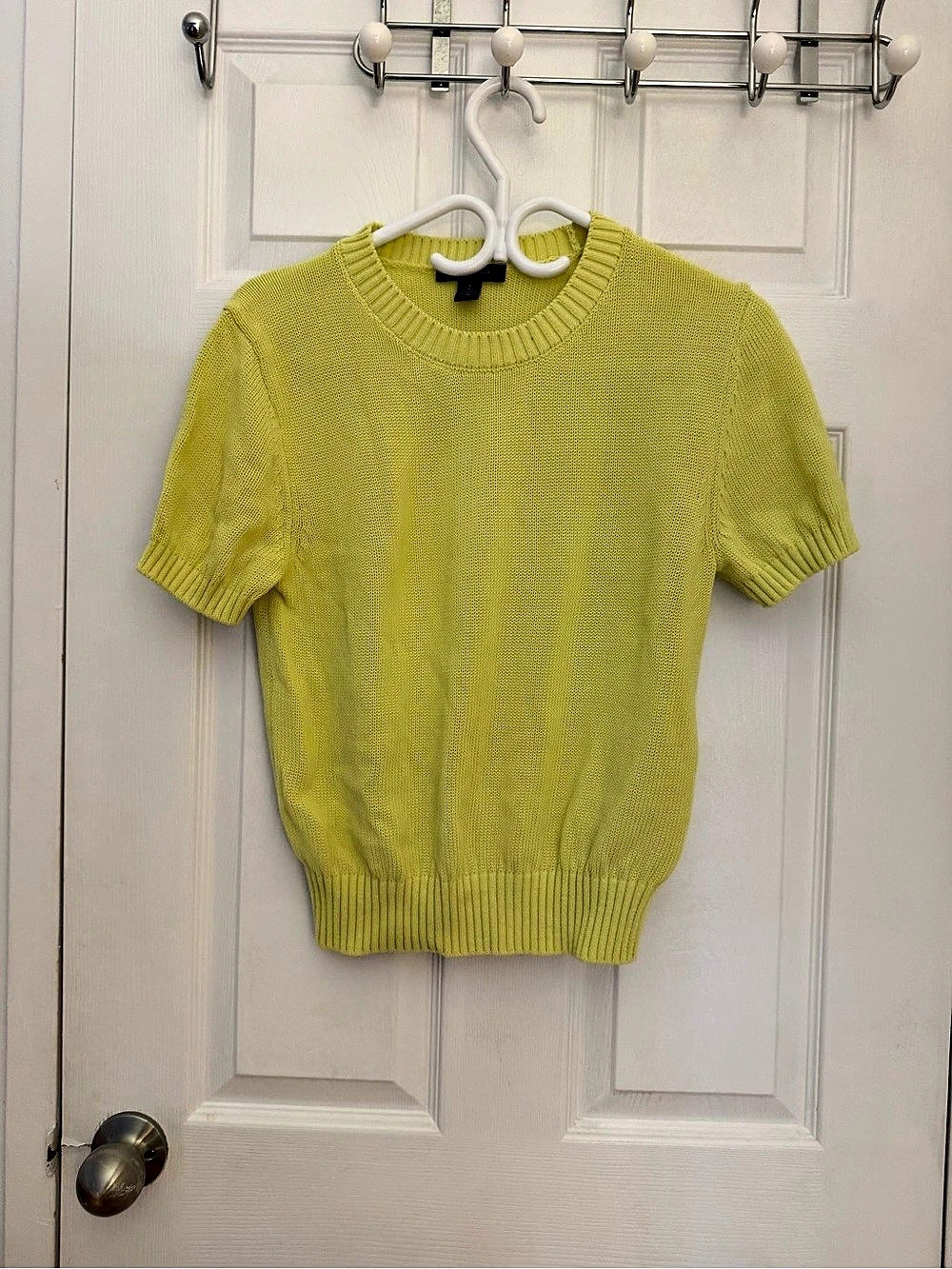 Ann Taylor Short Sleeve Knit Sweater Yellow Medium Like New